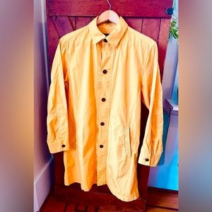 Yellow ochre long SOFT COTTON long sleeved button down smock shirt